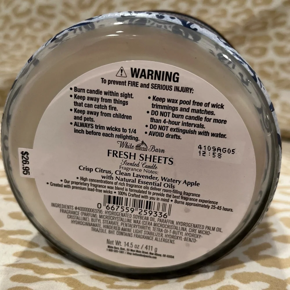 Fresh Sheets 3 Wick Candle
